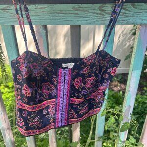 American Eagle Outfitters Floral Camisole in Black and Pink small
